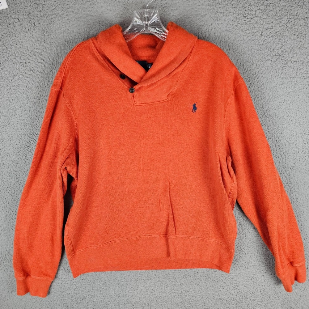 Polo Ralph Lauren Sweater Mens Large Knit Long Sleeve Shawl Collar Pullover